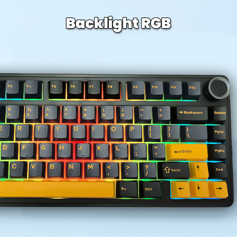 Beasty Negru / Crescent(liniar) Tastatura Aula F75 Mecanica Wireless Bluetooth Gasket Mounted Hotswap RGB de Gaming