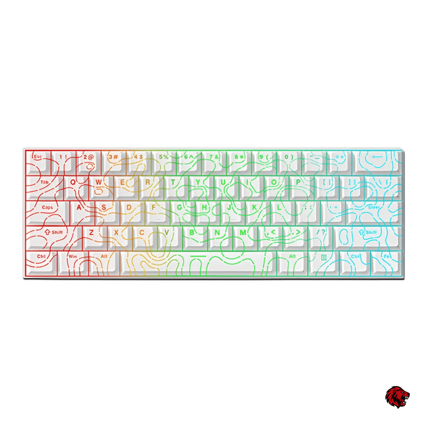Beasty Alb Topografic / Blue Ice Tastatura MCHOSE Ace 60Pro Hall Effect Rapid Trigger Snap Tap Hotswap RGB de Gaming