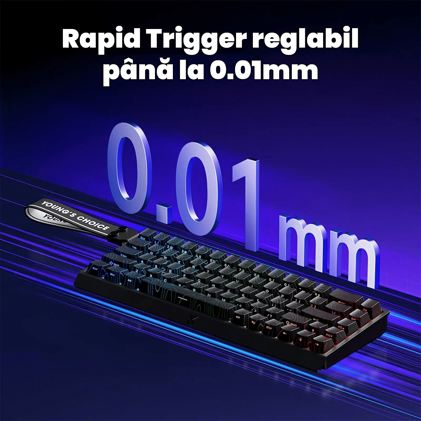 Beasty Alb / White Ice Rhino 2.0 Tastatura MCHOSE Ace 68 Hall Effect Rapid Trigger Snap Tap Hotswap RGB de Gaming