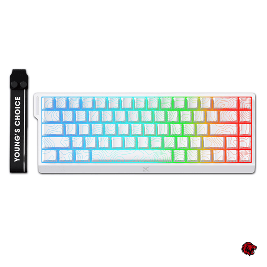 Beasty Alb / White Ice Rhino 2.0 Tastatura MCHOSE Ace 68 Hall Effect Rapid Trigger Snap Tap Hotswap RGB de Gaming