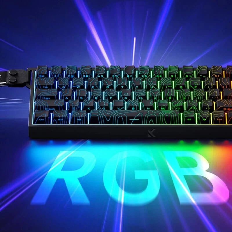 Beasty Alb / White Ice Rhino 2.0 Tastatura MCHOSE Ace 68 Hall Effect Rapid Trigger Snap Tap Hotswap RGB de Gaming