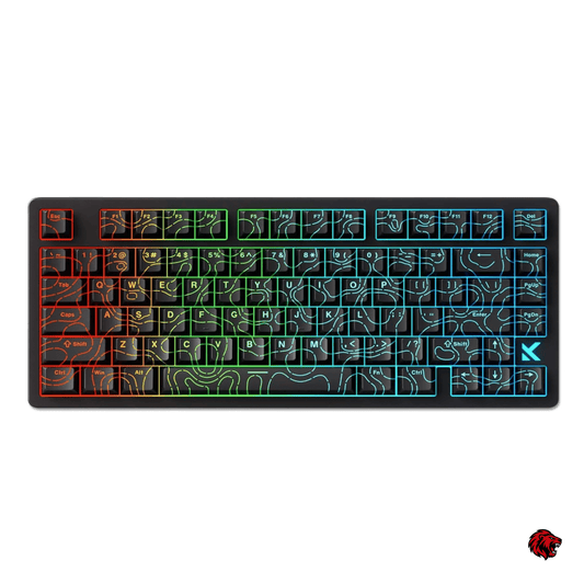 Beasty Negru Topografic / Starburst 2.0 Tastatura MCHOSE Jet 75 Hall Effect Rapid Trigger Gasket Mounted Snap Tap Hotswap RGB de Gaming
