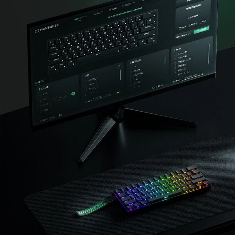 Beasty Alb / Akko Glare Tastatura MONSGEEK FUN60 Ultra Hall Effect Wireless Rapid Trigger Snap Tap Hotswap RGB de Gaming