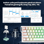 Beasty Moonlight / Outemu Amber Tastatura Attack Shark X68 He Hall Effect Rapid Trigger Snap Tap Hotswap RGB de Gaming