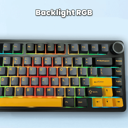 Beasty Negru / Crescent(liniar) Tastatura Aula F75 Mecanica Wireless Bluetooth Gasket Mounted Hotswap RGB de Gaming