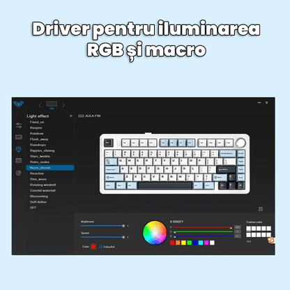 Beasty Negru / Crescent(liniar) Tastatura Aula F75 Mecanica Wireless Bluetooth Gasket Mounted Hotswap RGB de Gaming