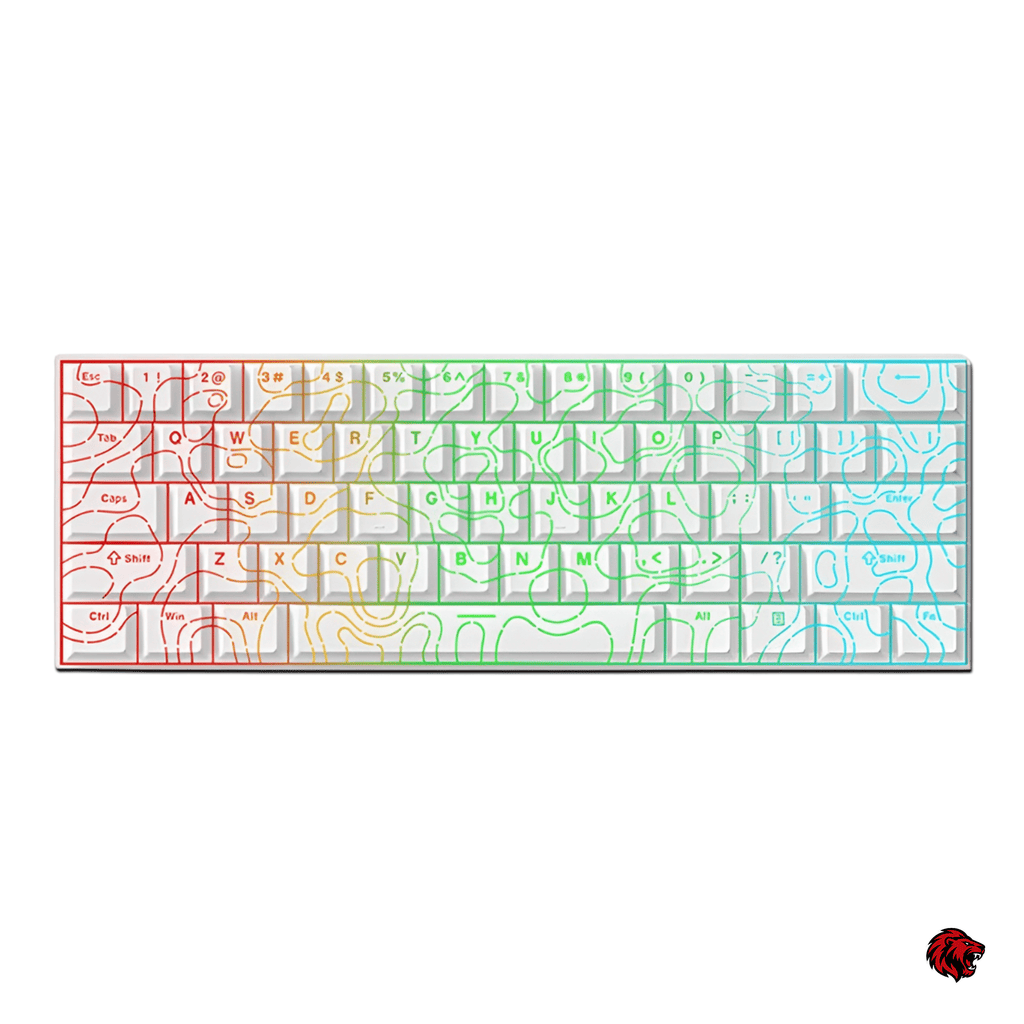 Beasty Alb Topografic / Blue Ice Tastatura MCHOSE Ace 60Pro Hall Effect Rapid Trigger Snap Tap Hotswap RGB de Gaming