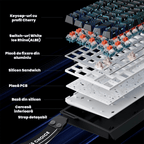 Beasty Alb / White Ice Rhino 2.0 Tastatura MCHOSE Ace 68 Hall Effect Rapid Trigger Snap Tap Hotswap RGB de Gaming