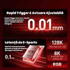 Beasty Alb / Starburst 2.0 Tastatura MCHOSE Jet 75 Hall Effect Rapid Trigger Gasket Mounted Snap Tap Hotswap RGB de Gaming