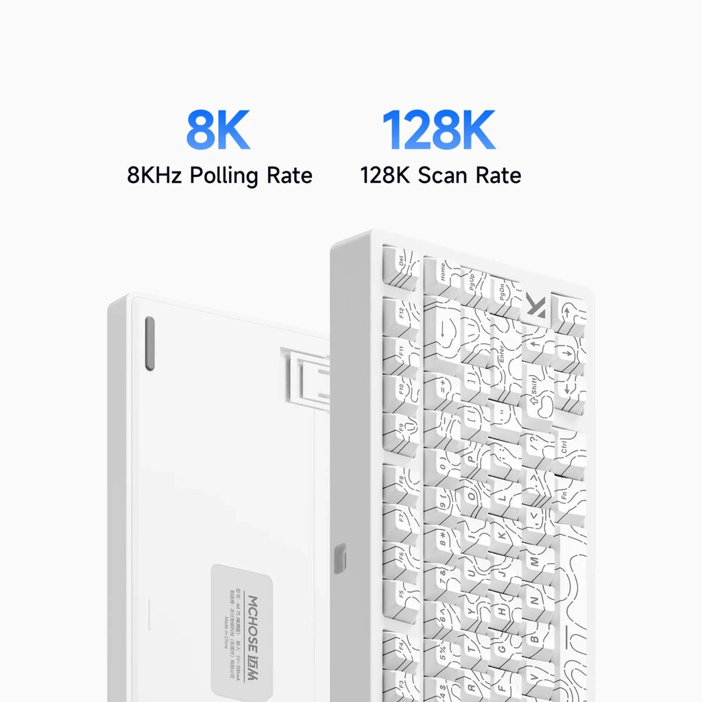 Beasty Alb / Starburst 2.0 Tastatura MCHOSE Jet 75 Hall Effect Rapid Trigger Gasket Mounted Snap Tap Hotswap RGB de Gaming