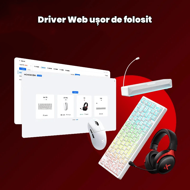 Beasty Alb / Starburst 2.0 Tastatura MCHOSE Jet 75 Hall Effect Rapid Trigger Gasket Mounted Snap Tap Hotswap RGB de Gaming