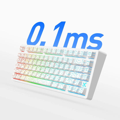 Beasty Alb / Starburst 2.0 Tastatura MCHOSE Jet 75 Hall Effect Rapid Trigger Gasket Mounted Snap Tap Hotswap RGB de Gaming